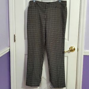 Sharagano Black & Cream Micro Checker Pattern Career Business Casual Pants 12